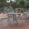Flash Furniture Bellamy 31.5'' Silver Round Tempered Glass Metal Table TLH-070-2-SV-GG - alternate 1